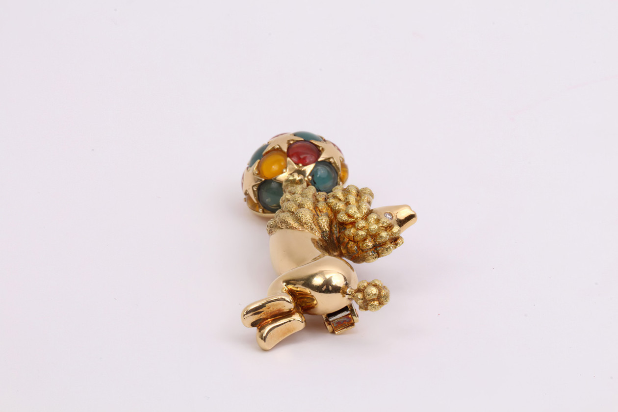 Super Jolie Broche Caniche En Métal Oxydé - Pièce Unique Signée